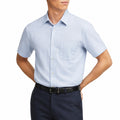 Chemise homme M en tissu tissé bleu clair à manches courtes style habillé