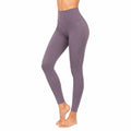 Legging de sport femme taille S en tissu extensible violet taille haute
