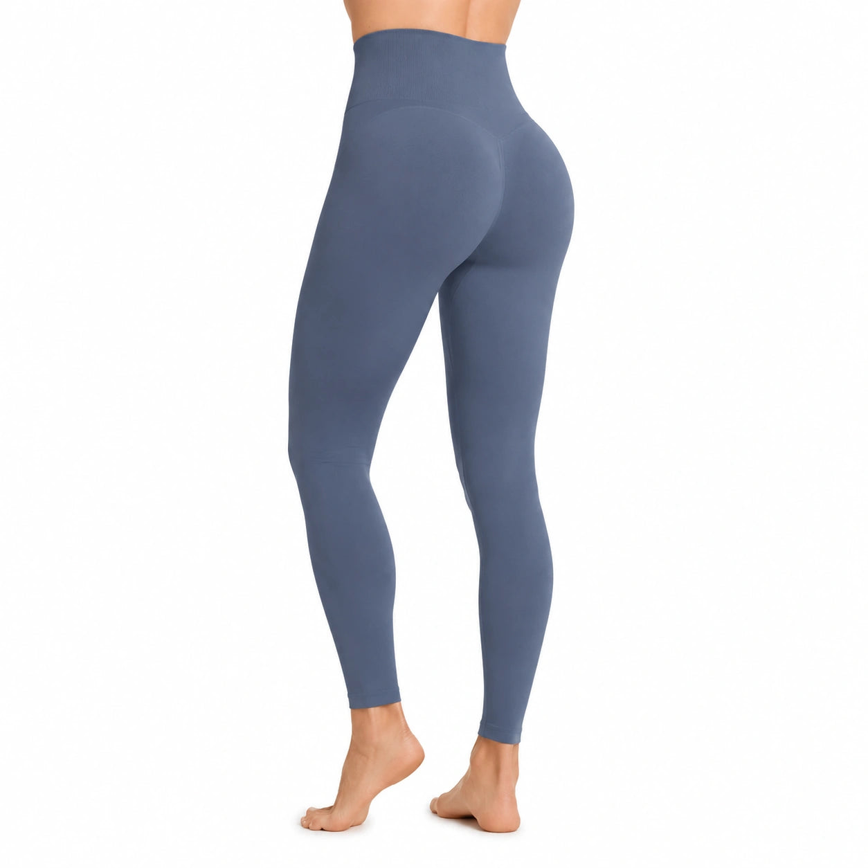 Legging femme taille M bleu à taille haute extensible pour sport