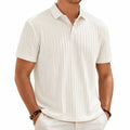 Polo homme M blanc texturé à manches courtes style décontracté