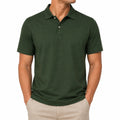 Polo homme taille L en maille vert foncé à manches courtes style classique