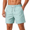 Short de bain homme XL en tissu synthétique bleu clair à taille élastique