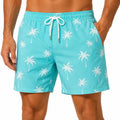 Short de bain homme XL turquoise à motif palmiers tissu synthétique avec cordon de serrage
